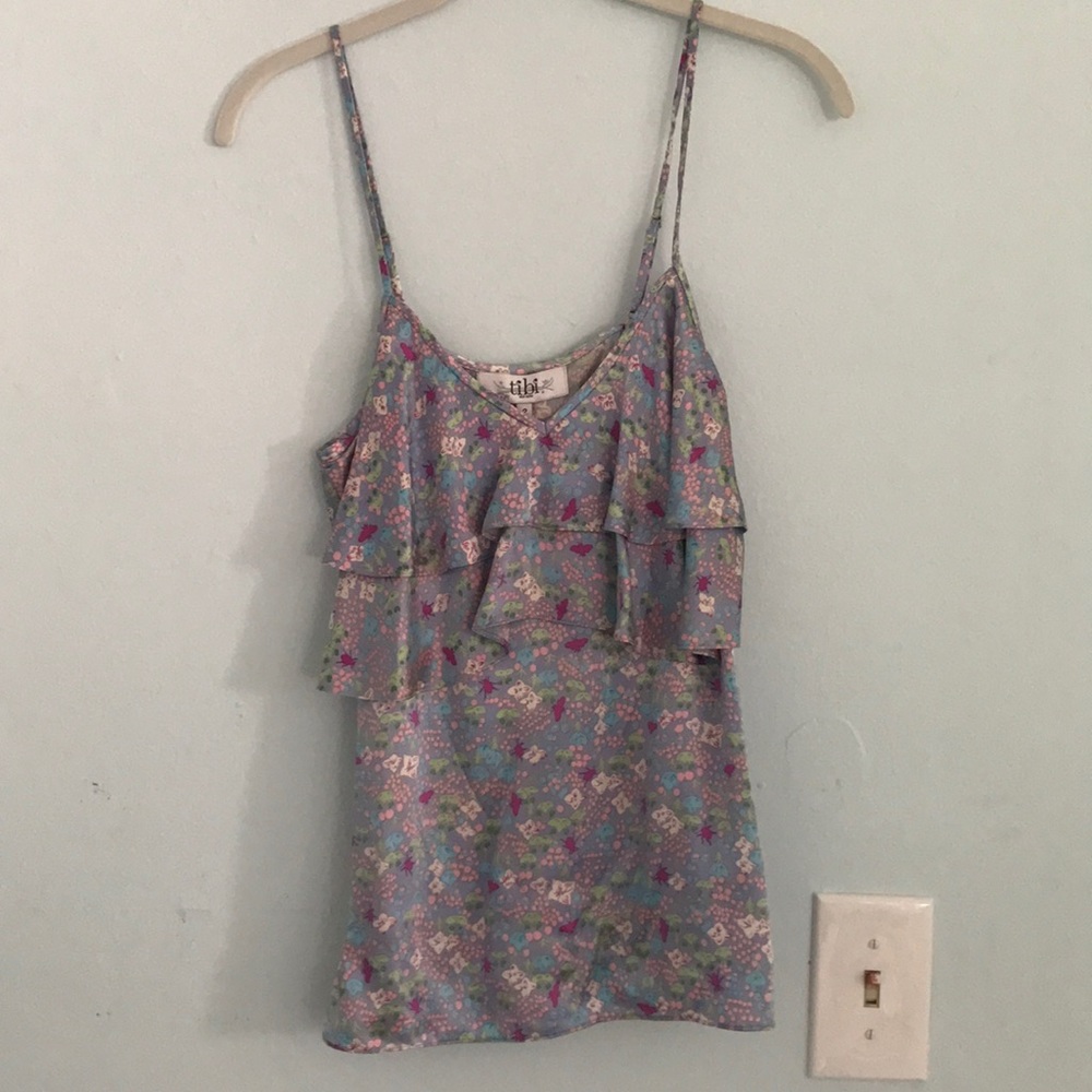 NWT Tibi Patterned Silk Top